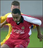 Robert Charles on the ball for Harrow